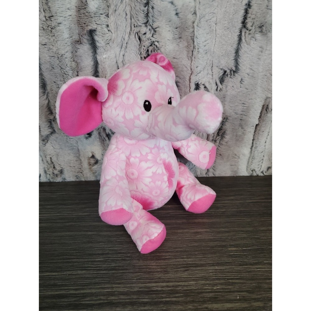 People Pals Pink Floral Elephant Flower Pattern 7.5" Plush Toy